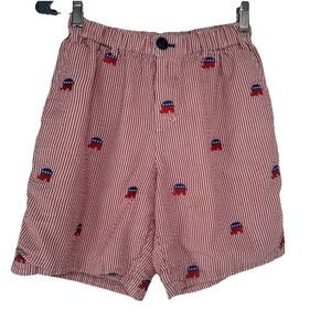 Rufus & Royce American Prep Shorts Size Small Red‎ Striped Gingham Republican